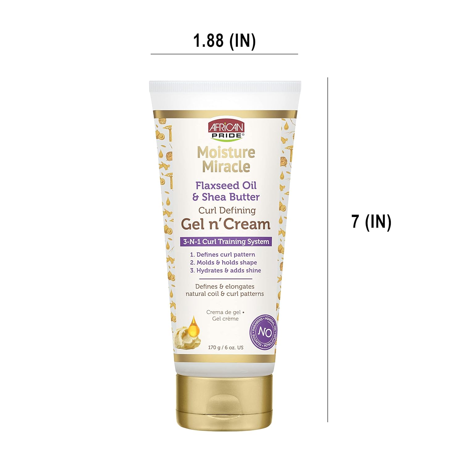 Super Sale 🛒 African Pride Moisture Miracle Gel n' Cream - 3-In-1 Hair Curl Training System, Defines Curls, Holds Shape, Hydrates, Adds Shine, Contains Flaxseed Oil & Shea Butter, Defines & Elongates, 6 oz