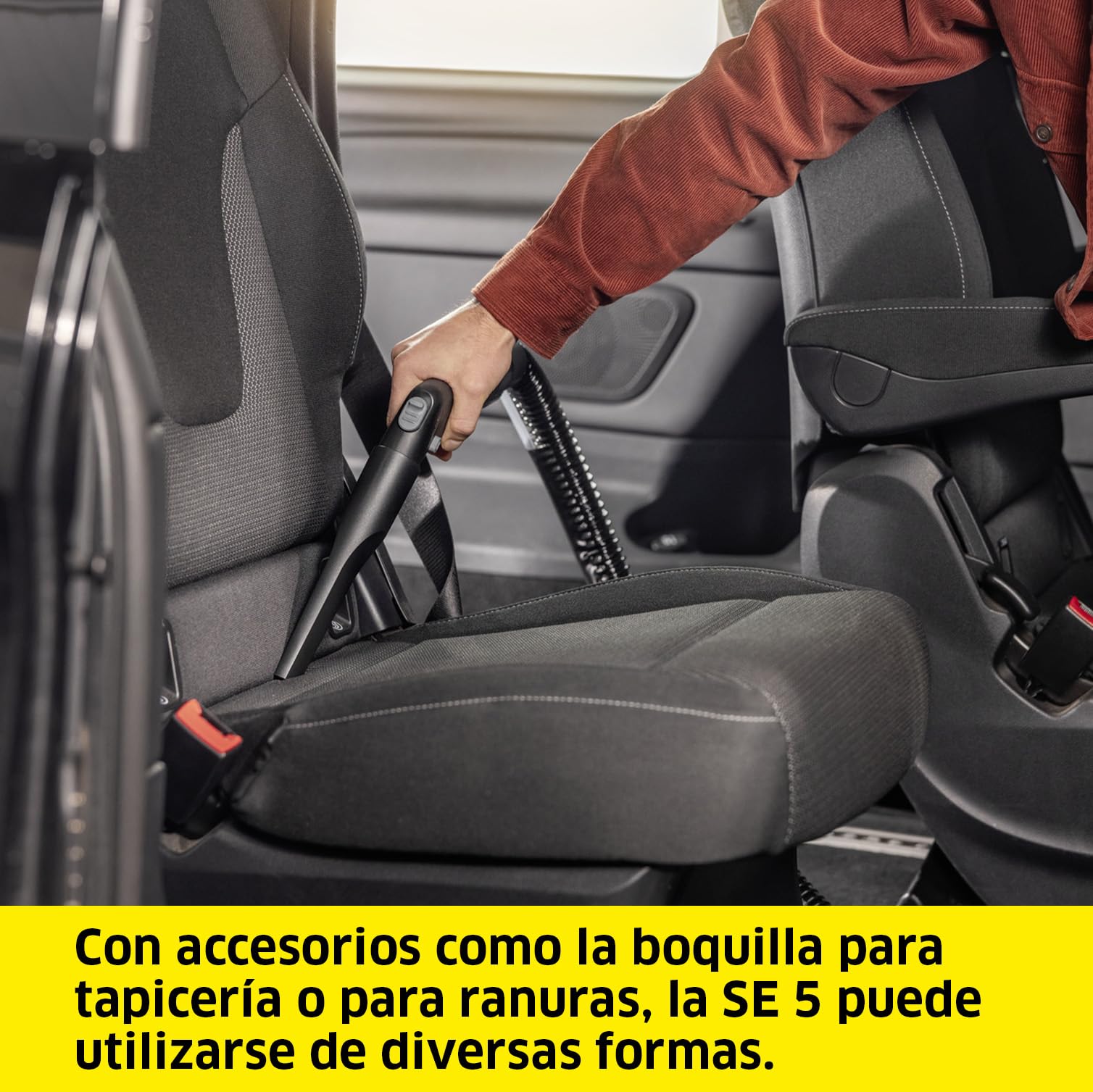 KÄRCHER Lava-aspiradora SE 5, Manguera de aspiración con pulverizador, depósitos de 4 l, boquillas de Lavado, Intercambiable, para tapicería y Ranuras, con Accesorio para Suelos Duros