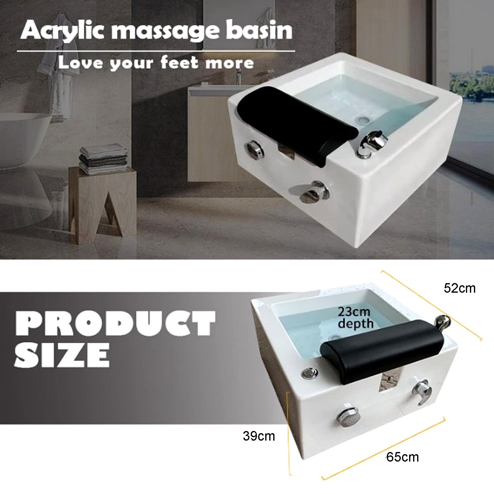 Vasca Idromassaggio Portatile per Piedi con Funzione di Riscaldamento E Luce Colorata. Lavabo per Pediluvio. Poltrona da Massaggio per Pedicure in Acrilico per Salone/Casa