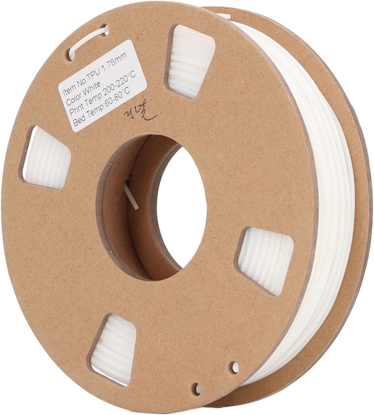 Flexible TPU Filament, 1.75mm White High Accuracy 95A Hardness, Excellent Performance and Wide Applications, Ideal for Various Projects, TPU Filament