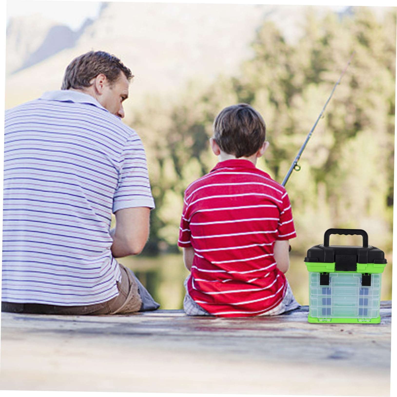 Toddmomy boîte à Outils pour matériel de pêche conteneurs de Stockage d'articles de pêche conteneurs de pêche conteneur de pêche Plastique Green