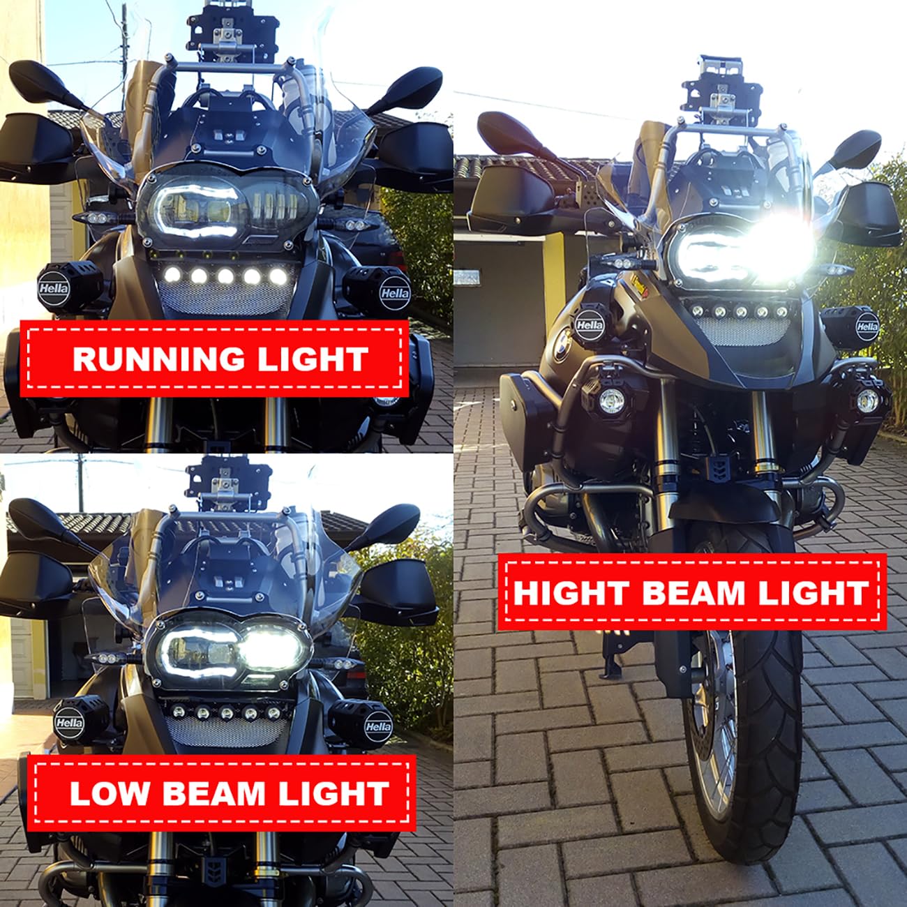 Gruppo faro a LED per BMW R1200GS 2004-2012 Lampada frontale con fari abbaglianti/anabbaglianti DRL