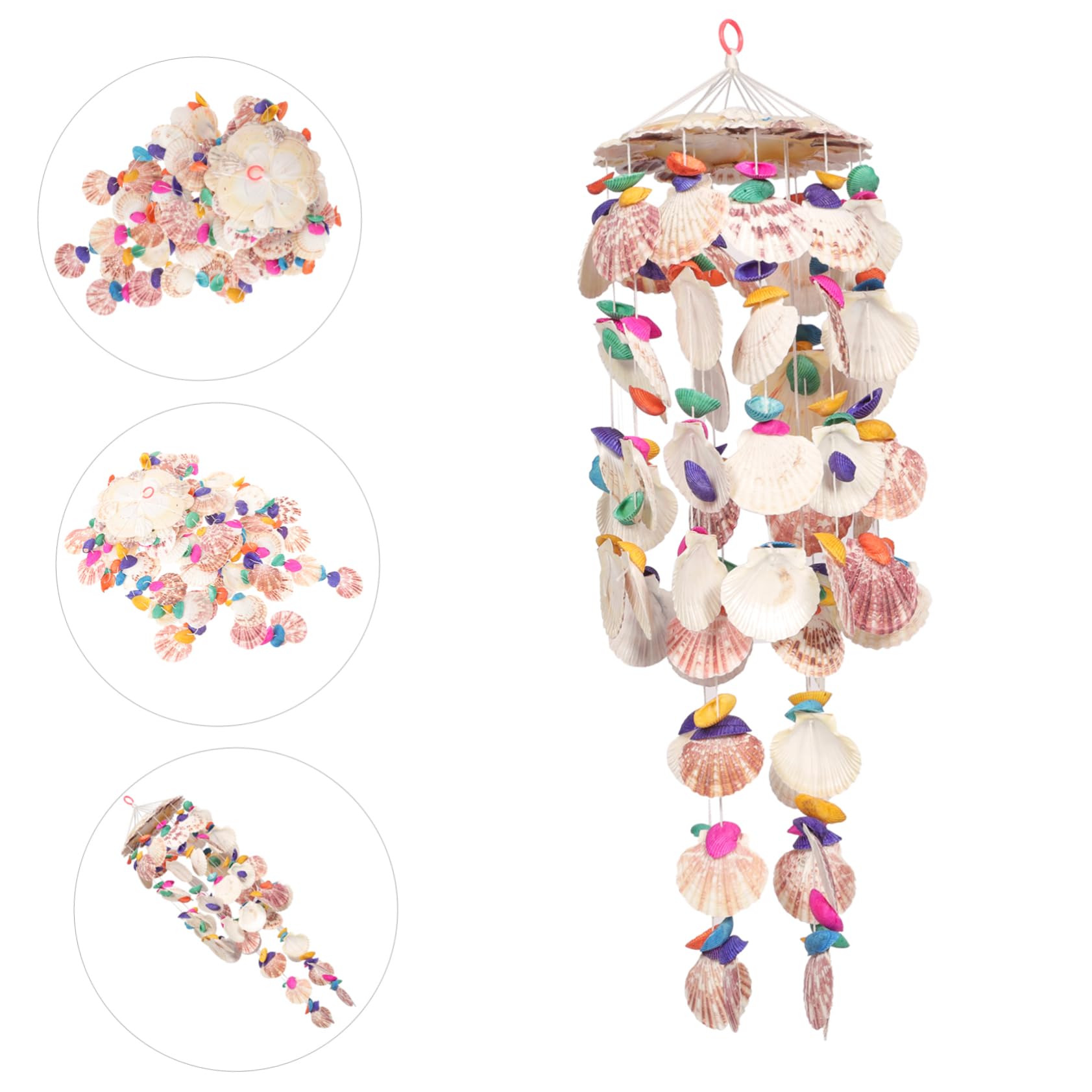 Carillon Éolien en Coquillage Naturel Conque Élégant Son Clair et Doux pour Décoration Extérieure Maison et Soulagement de L'anxiété