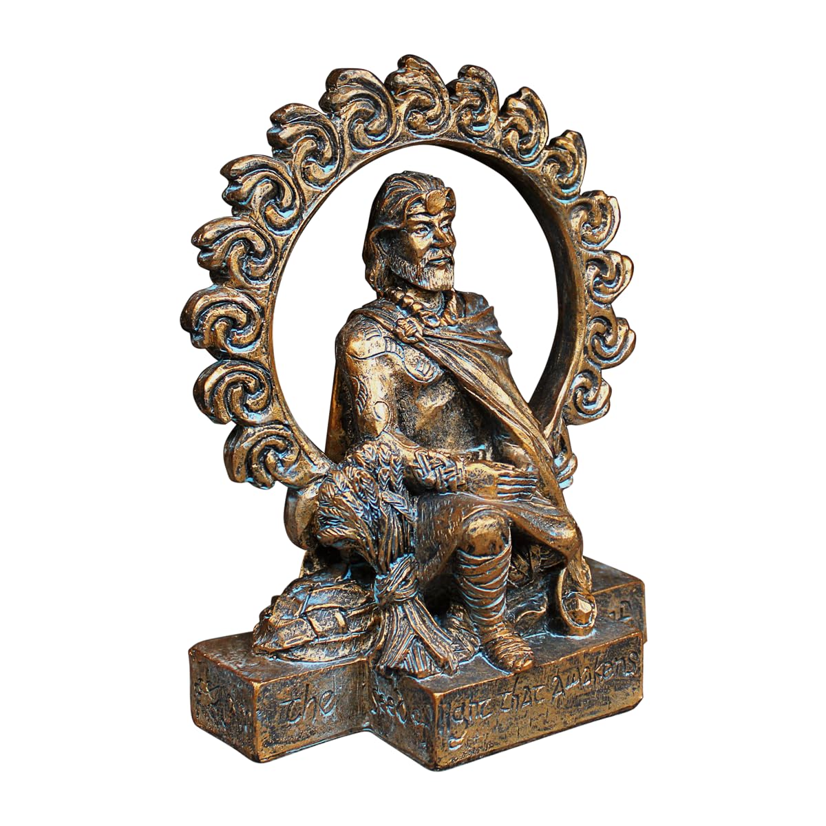 Dryad Design Lugh Statue Bronze Finish - Celtic Sun God, 6.5 Inch - Wiccan Pagan Home Altar Decor