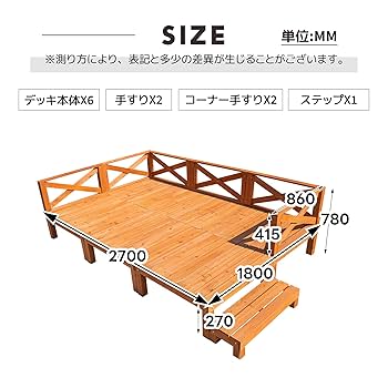 ラスト1点！ウッドデッキ 天然木 キット 13点セット ウッドパネル Amazon.co.jp: OSJ 【13点セット-ナチュラル】ウッドデッキ