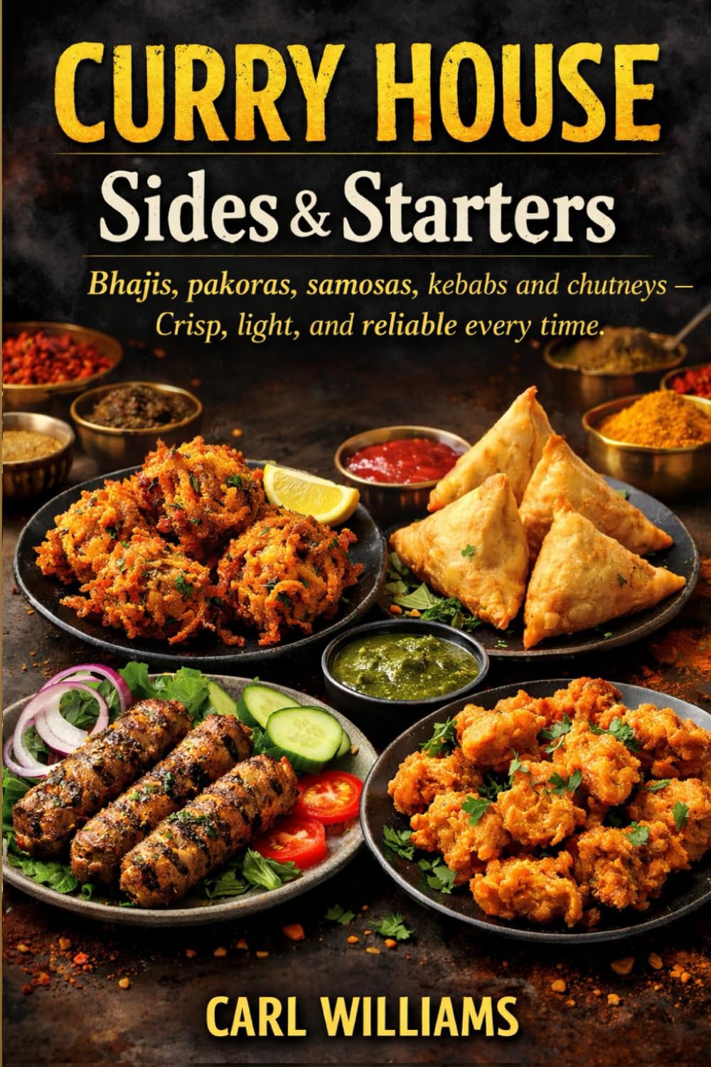 Curry House Sides & Starters: Bhajis, pakoras, samosas, kebabs and chutneys — crisp, light, and reliable every time