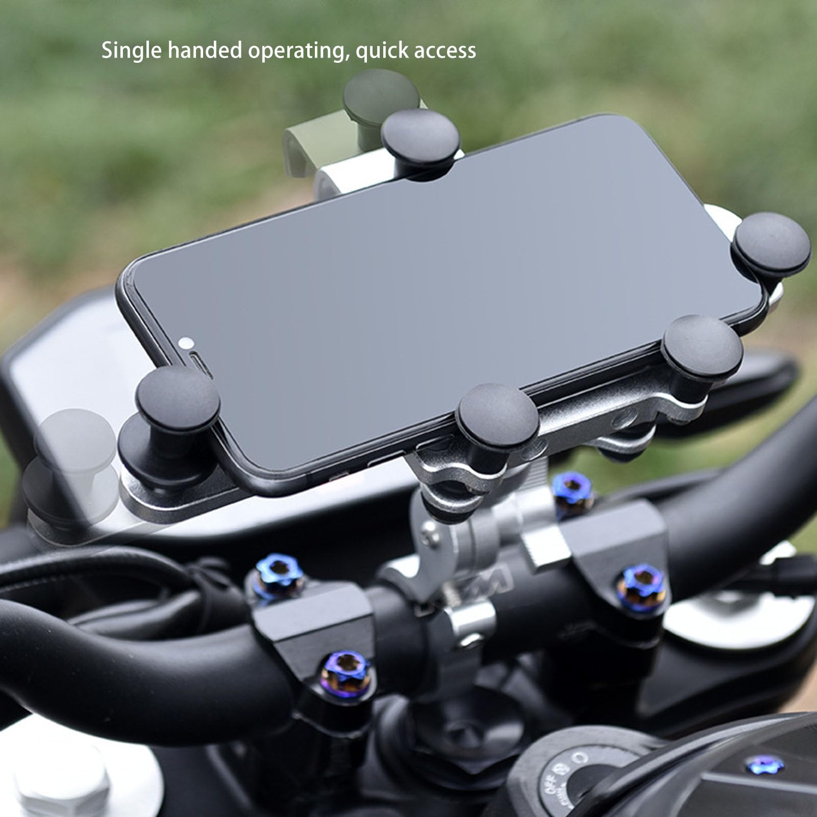 CHICIRIS Support de Téléphone pour Moto, Alliage d'aluminium Résistant aux Chocs, Angle de Réglable pour Cyclisme et Scooters (Silver)