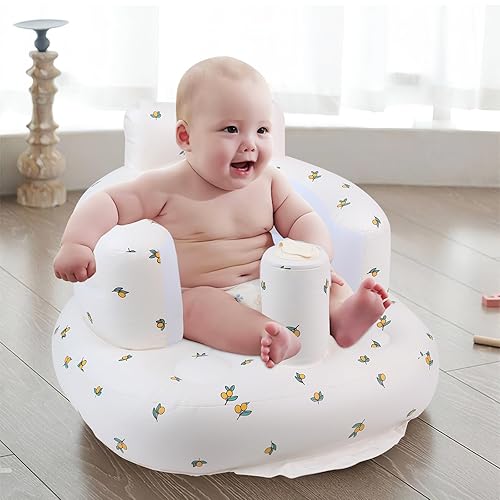 Miniatura 6 de Asiento de bebé inflable para bebés de 3 meses en adelante, asientos de suelo para sentarse, asientos de bebé para bebés, silla de bebé inflable con