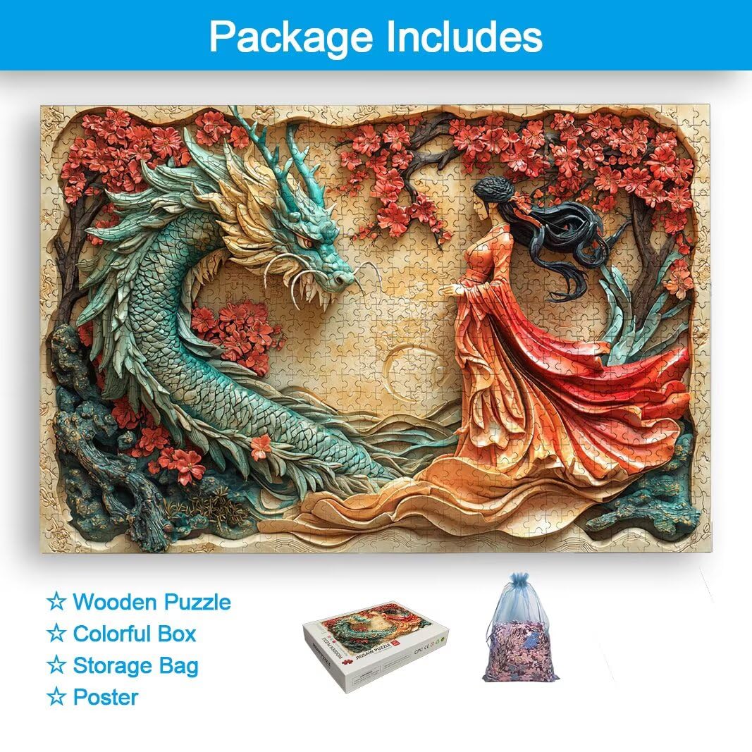 Puzzle Dragon, Puzzle 1000 sztuk dla dorosłych, prezent dla kobiet/mężczyzn