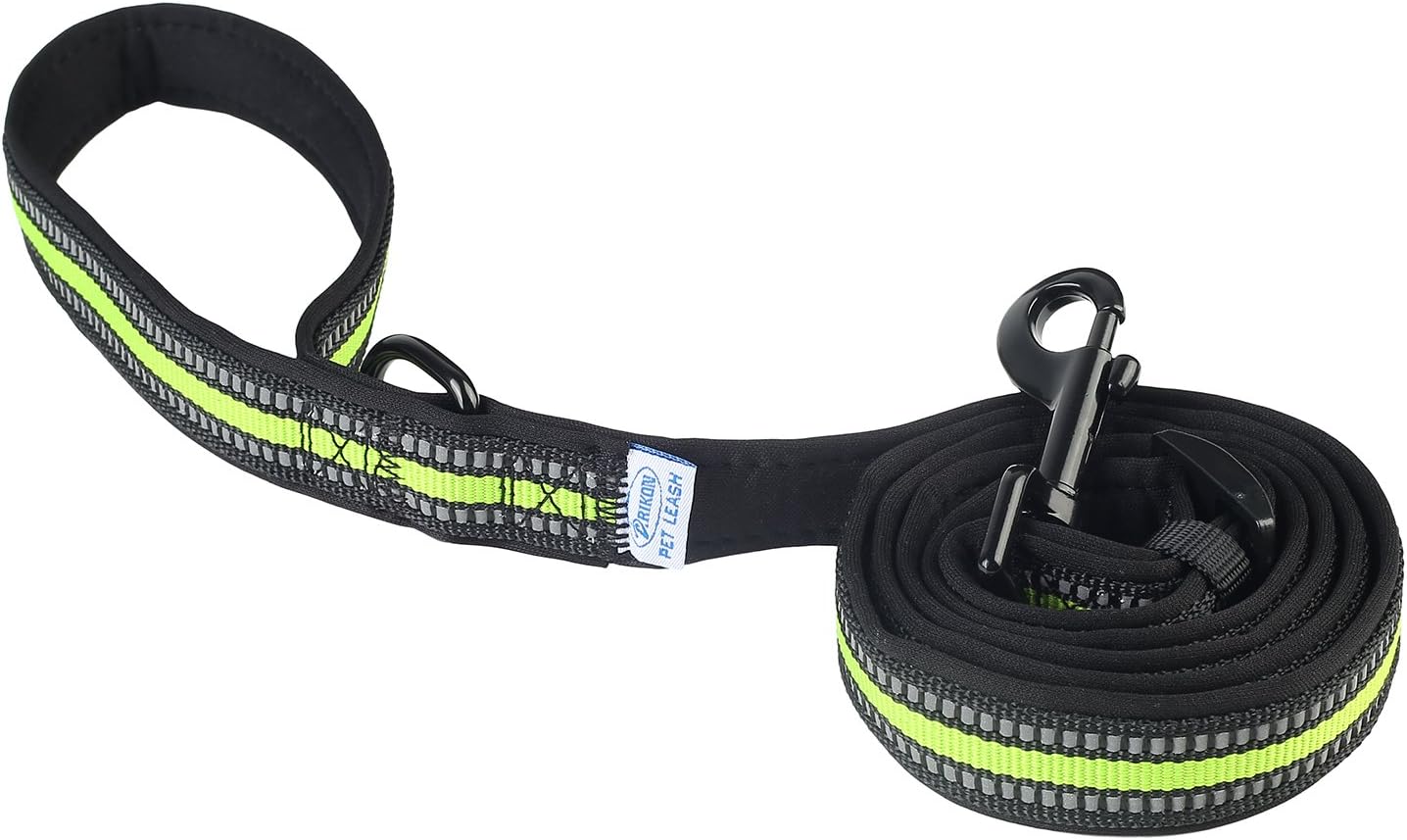 Heavy Duty Dog Leash, Adjustable and Reflective Dog Padded Leash for Pet Daily Walking Running and Training, Perfect for Medium and Large Sized Dogs (Pet Leash (Black))