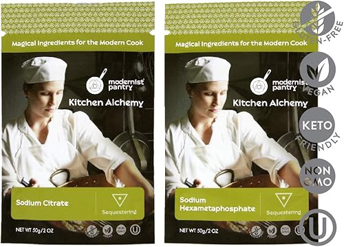 Citrato de sodio + hexametafosfato de sodio paquete de valor sin OMG vegano OU Kosher certificado - 100 g/4 oz