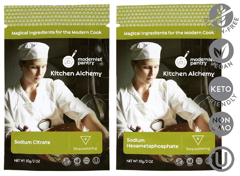 Modernist Pantry Ingredientes culinários Citrato de Sódio + Hexametafosfato de Sódio, conjunto com 2 itens, 100 g