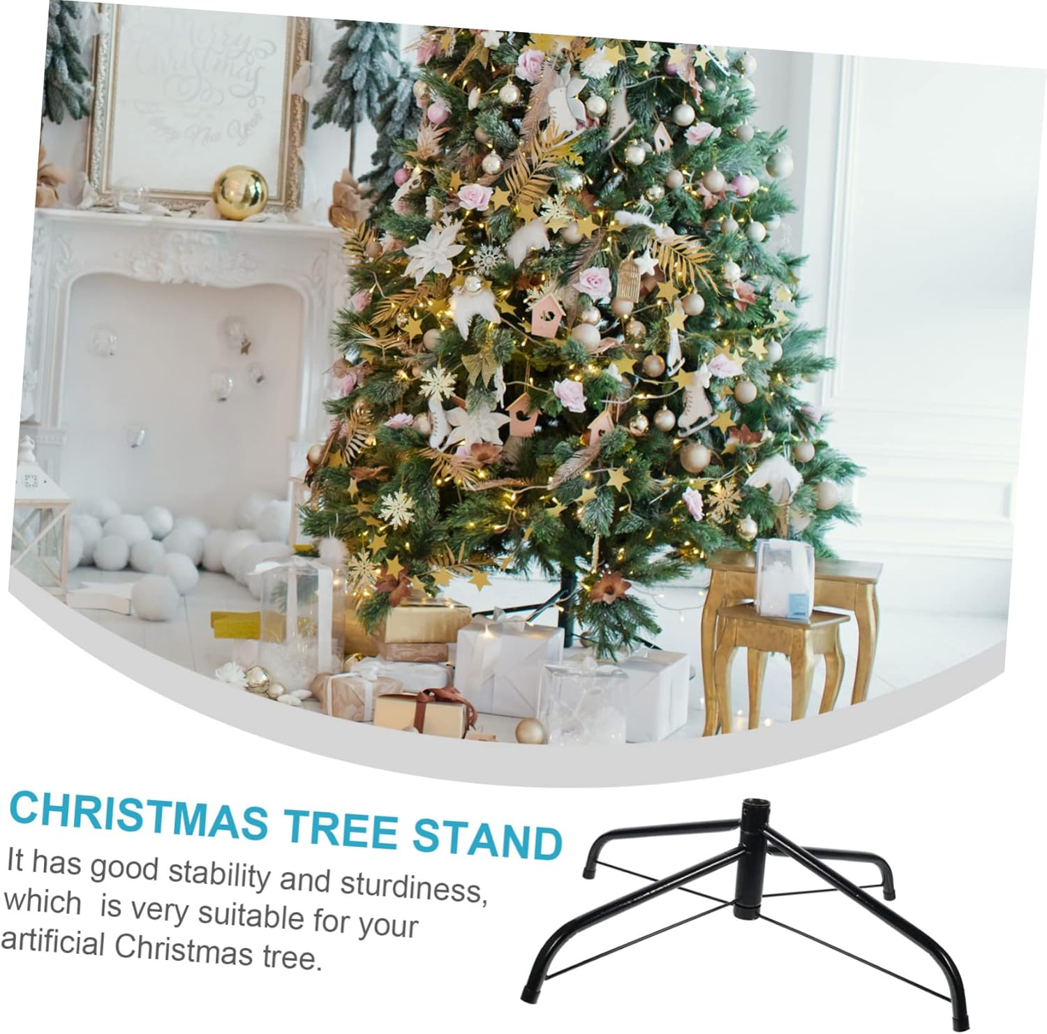 KOMBIUDA 1pc Christmas Tree Stand Holder for Artificial Trees Easy to Install Fits Poles for Holiday Decor and Festive Celebrations