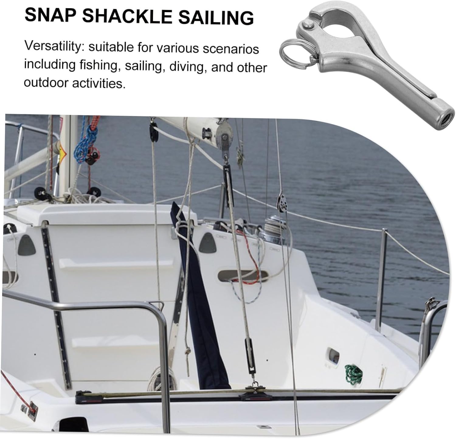 Openable Stainless Steel Quick Release Shackle for Rail Hook Self-Locking Design for Boat Safety and Diving Accessories