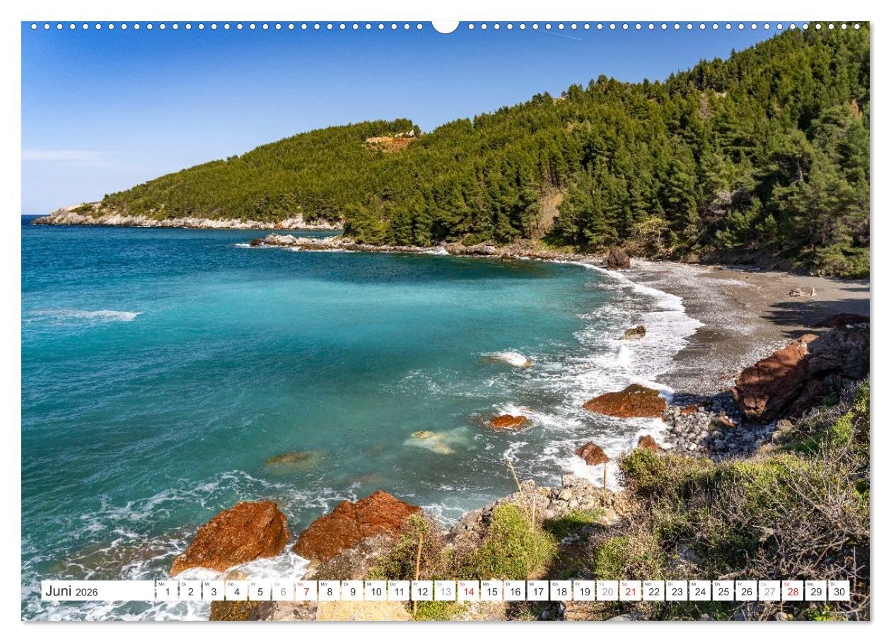 Griechenland - Euböa - Evia (hochwertiger Premium Wandkalender 2026 DIN A2 quer), Kunstdruck in Hochglanz: 12 Monate mit der wunderbaren, aber noch ... griechischen Insel Euböa. (CALVENDO Orte)