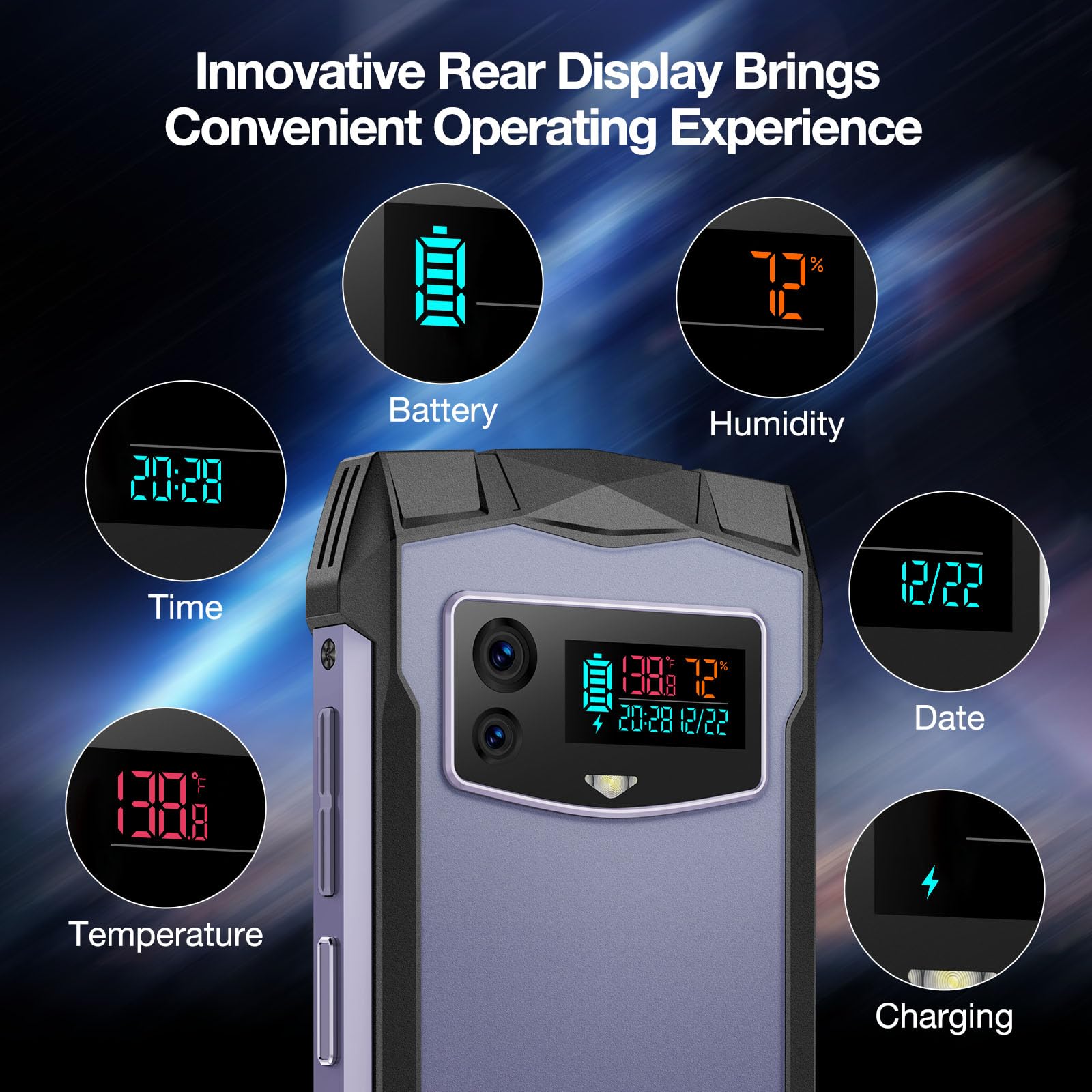 DOOGEE Smini nietłukący się telefon komórkowy, 15 GB + 256