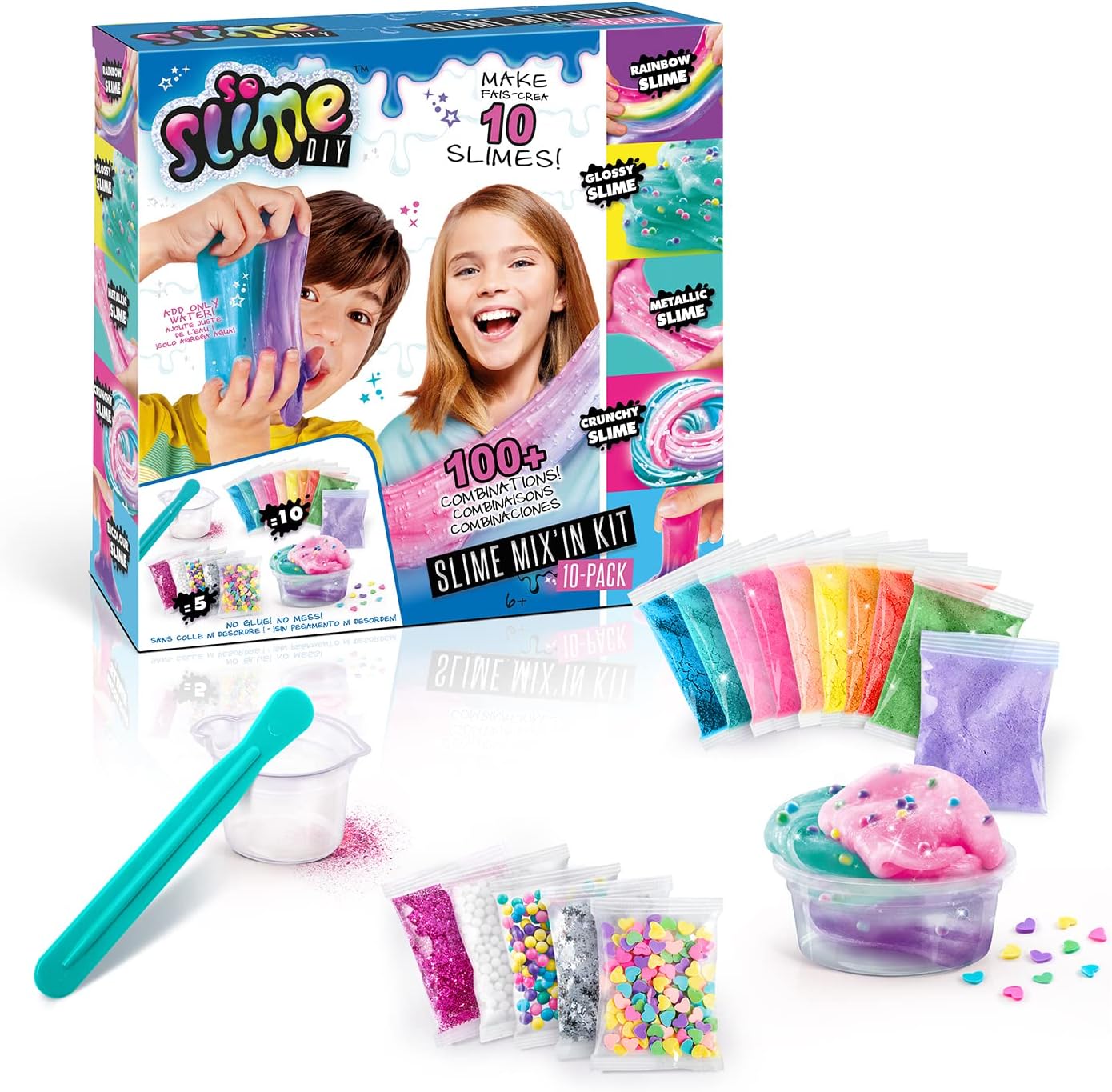 So Slime - 10 Personalised Slime Kit - +100 Combinations - No Glue - Mix & Decorate - Accessories Included - DIY Set for Creative Fun - Gift for Children 6 Years + - SSC 184