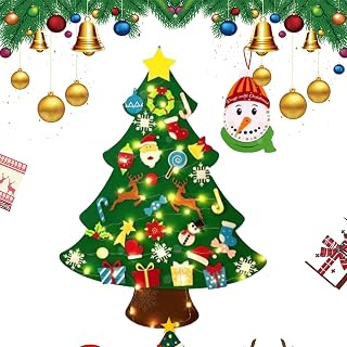 Árbol De Navidad De Fieltro Para Niños,Juguete De Árbol De Navidad De Fieltro - Decoración de árbol de Navidad de fieltro - Juguete creativo para árbol de Navidad para niños, primer árbol de Navidad c