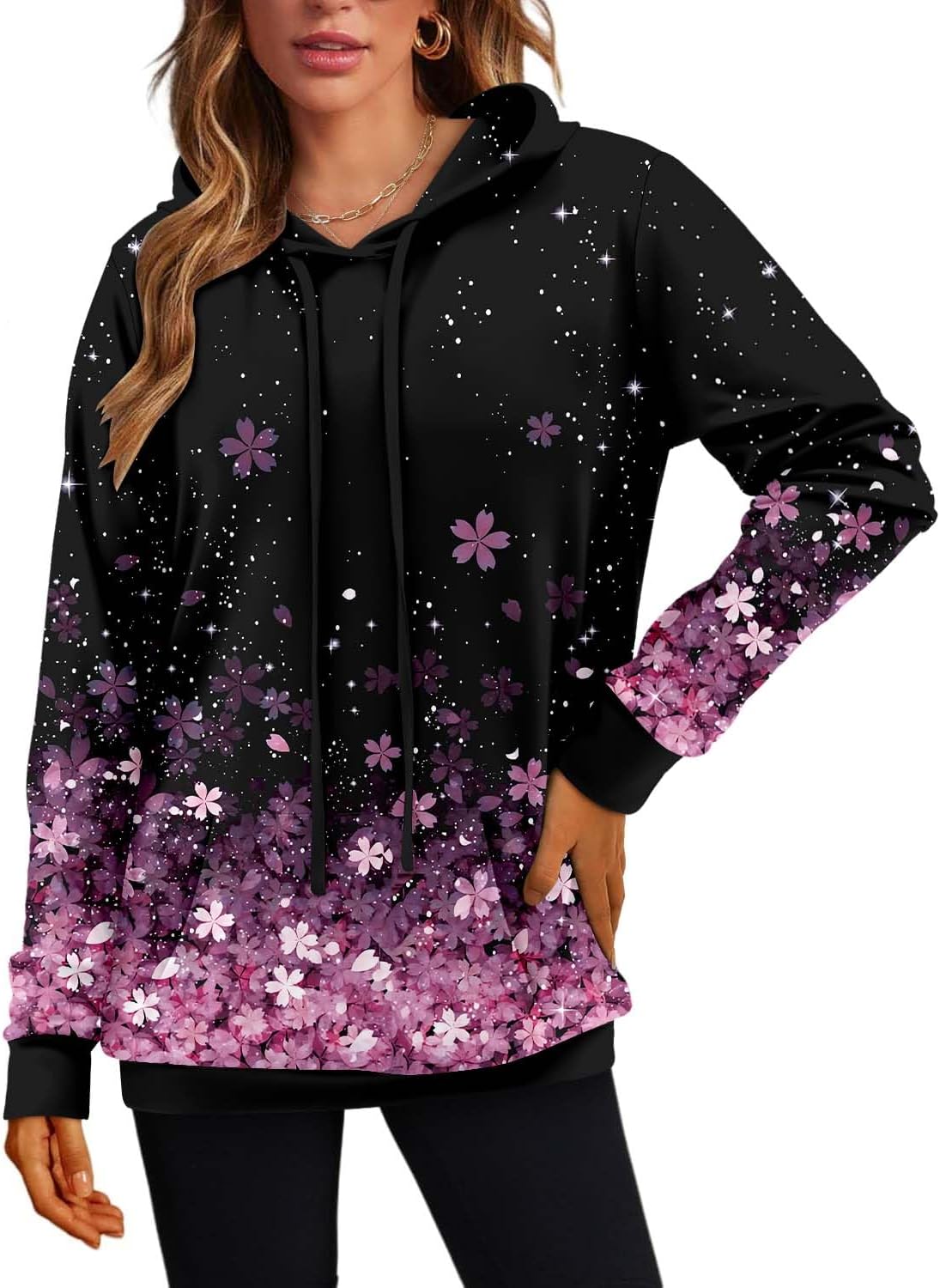 onlypuff Women's Pullover Hoodies Teen Girls Trendy Fall Fashion Tops Hooded Sweatshirts - Image 3