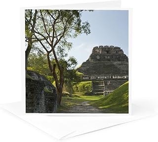 3dRose Greeting Card - El Castillo pyramid, Xunantunich, Cayo, Belize - SA02 WSU0022 - William Sutton - Belize