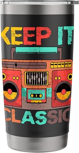 Miniatura 3 de Keep It Classic Radio 80s 90s Retro Vintage Cassette Player Vaso aislado de acero inoxidable