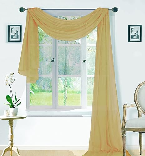 Miniatura 8 de LinenTopia Cenefa decorativa para bufanda (37 pulgadas de ancho x 216 pulgadas de largo), cenefa decorativa transparente para decoración del hogar,