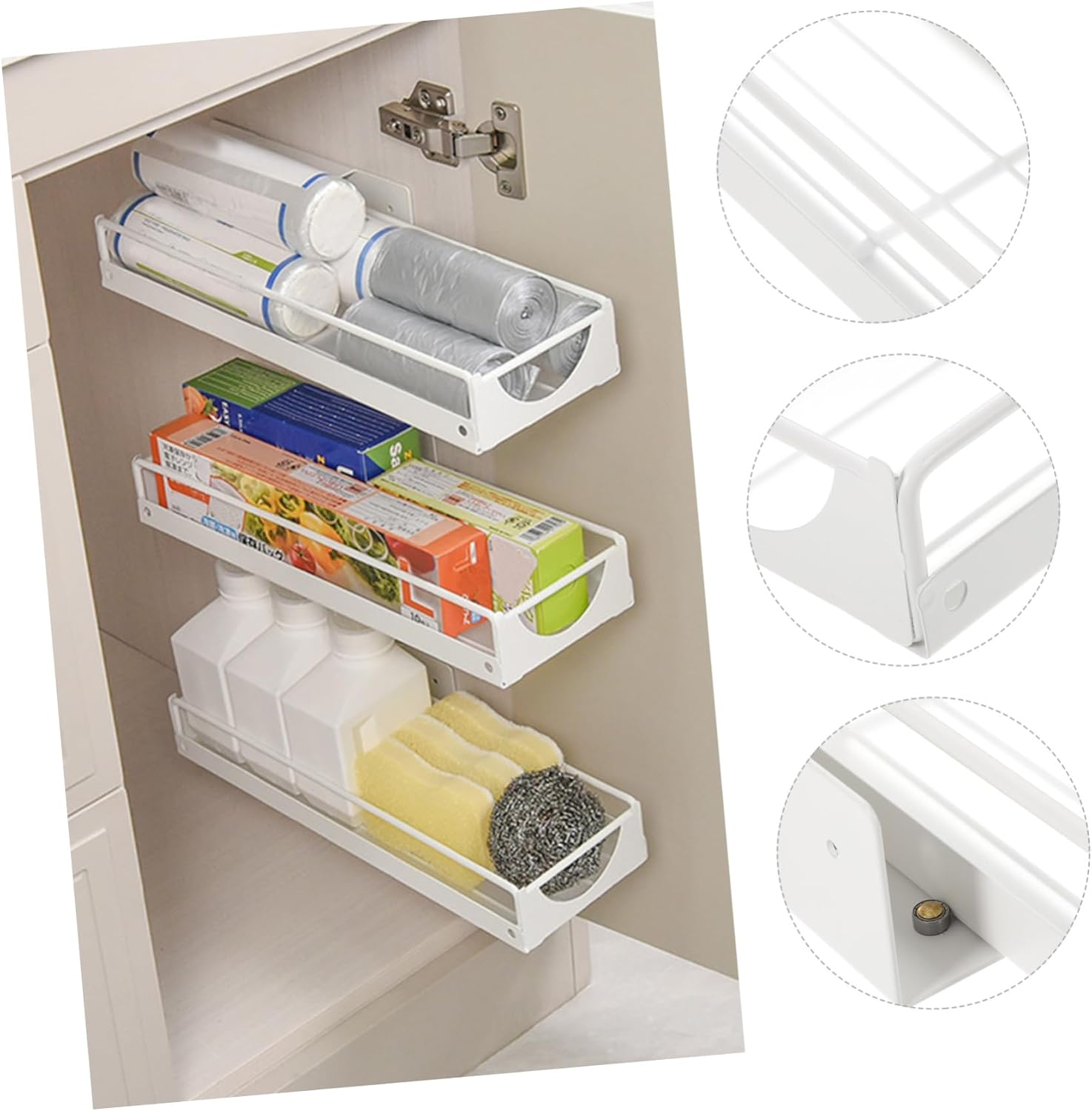 Bathroom Sink Storage Rack Multipurpose under Sink Organizer Pull Out Easy to Install