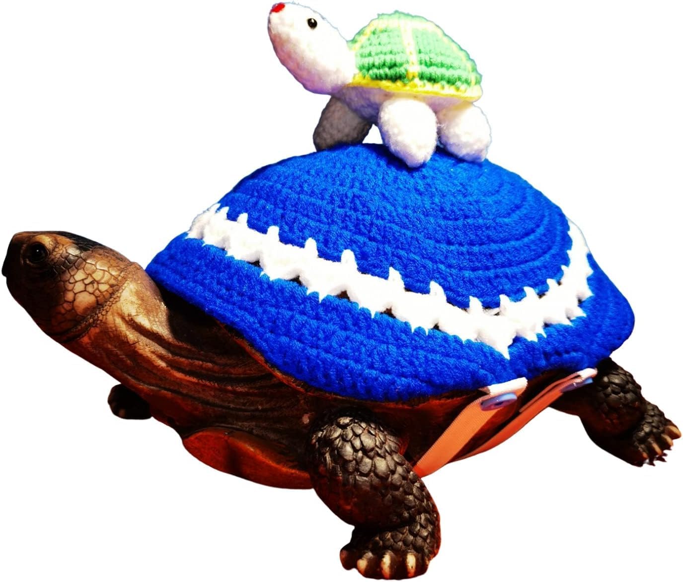 Cosplay Sweater for Turtle Handmade Winter Warm Knitted Turtle Sweater with Adjustable Strap Tortoise Apparel Party Photo Shot (16 Inch,Blue)