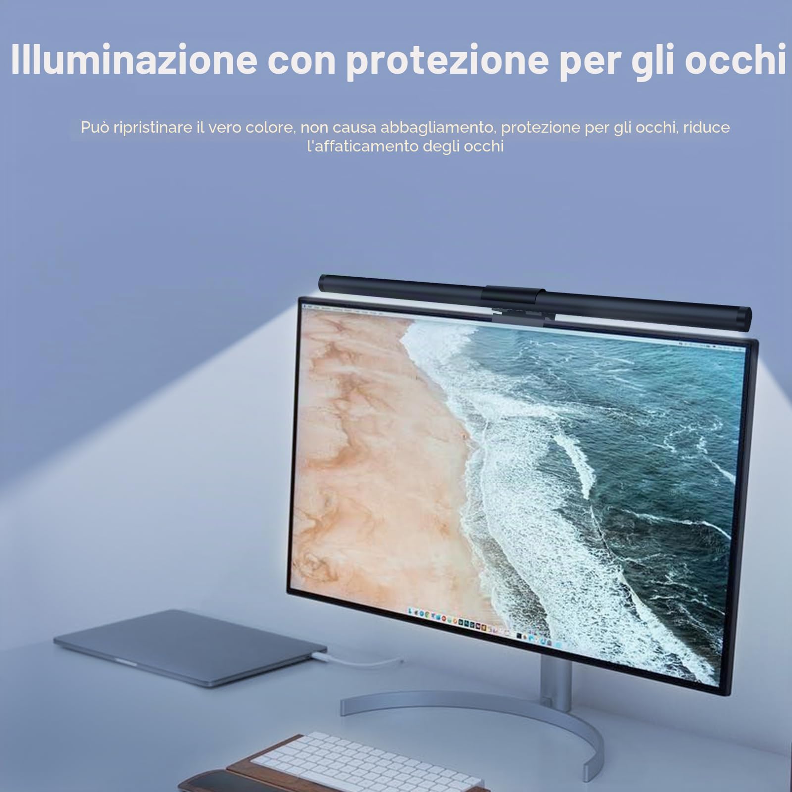 Lampada da Monitor Computer per Controller Wireless Lampada da Scrivania, USB Lampada da Letturaper PC, Luminosità Della Temperatura del Colore Regolabile No Screen Glare Protezione per Gli Occhi 44CM