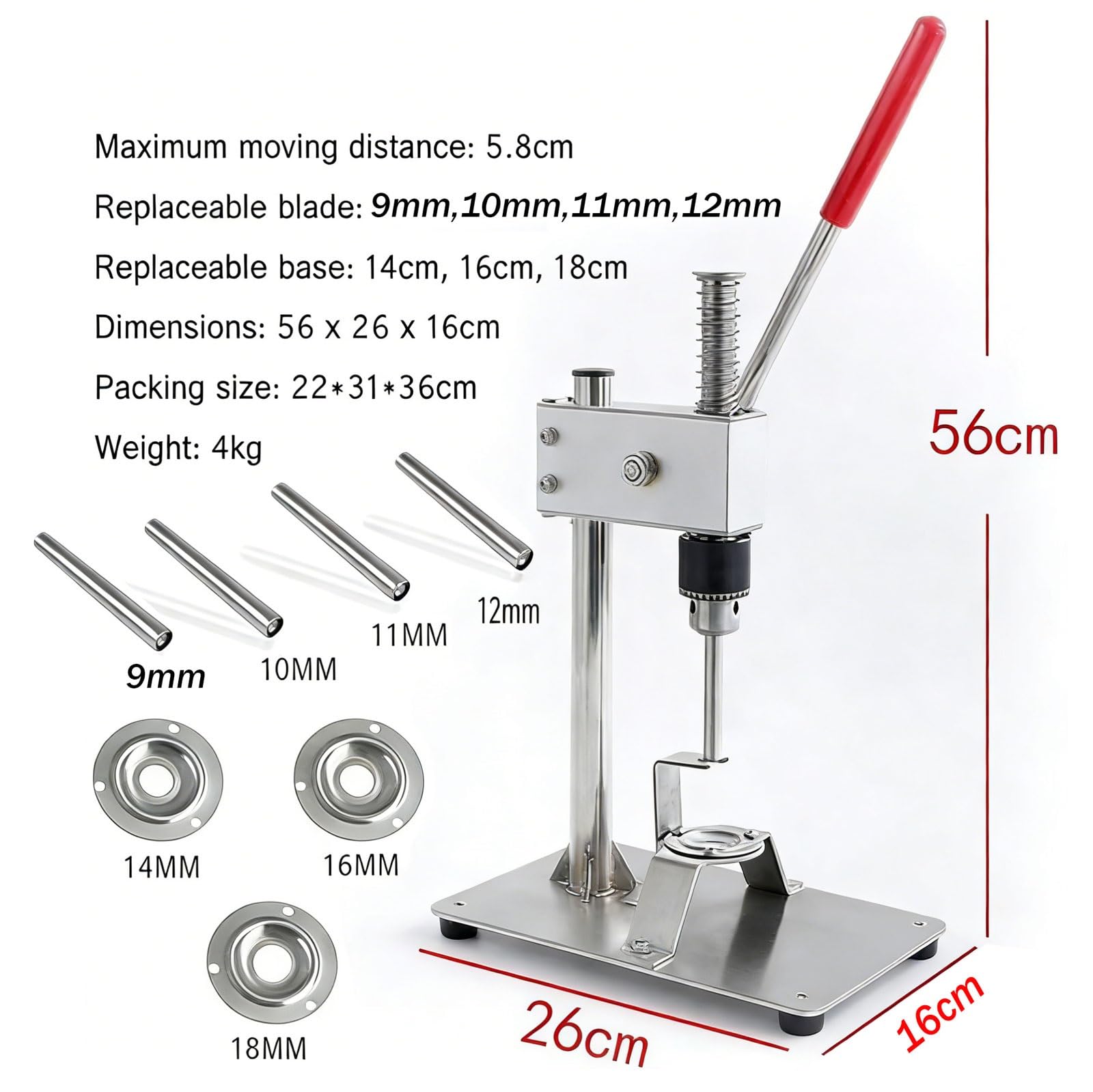 Herramienta de extracción de descorazonadores de frutas, descorazonador manual de semillas de espino de acero inoxidable con 4 cuchillas reemplazables, removedor de frutas de cocina para uso doméstico