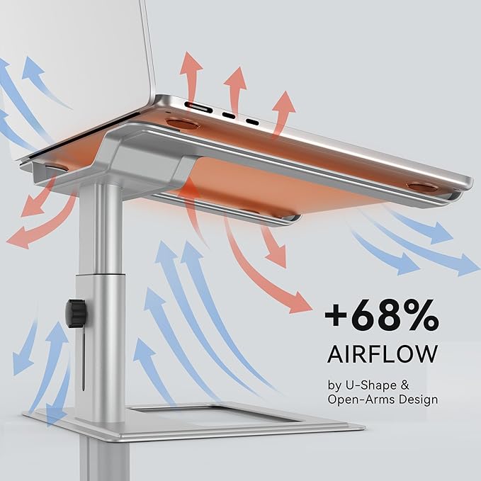 Soporte ajustable para portátil SOUNDANCE de aluminio plateado miniatura 5