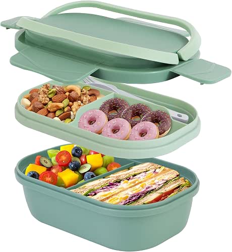Itopor Bento Box Leak-Proof Lunch Box for Big Kids &