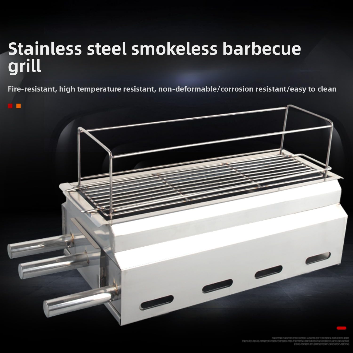 Przenośny bezdymny grill na węgiel drzewny – pogrubiony grill stołowy na kemping na świeżym powietrzu, podwórko domowe i grill w restauracji
