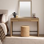 SICOTAS Computer Desk Writing Table - 47-Inch Home Office Executive Desk with Drawer, Farmhouse Study Desk with Storage,Boho Makeup Vanity Table for Bedroom Dormitory (Reclaimed Caramel Oak, 1 Piece)