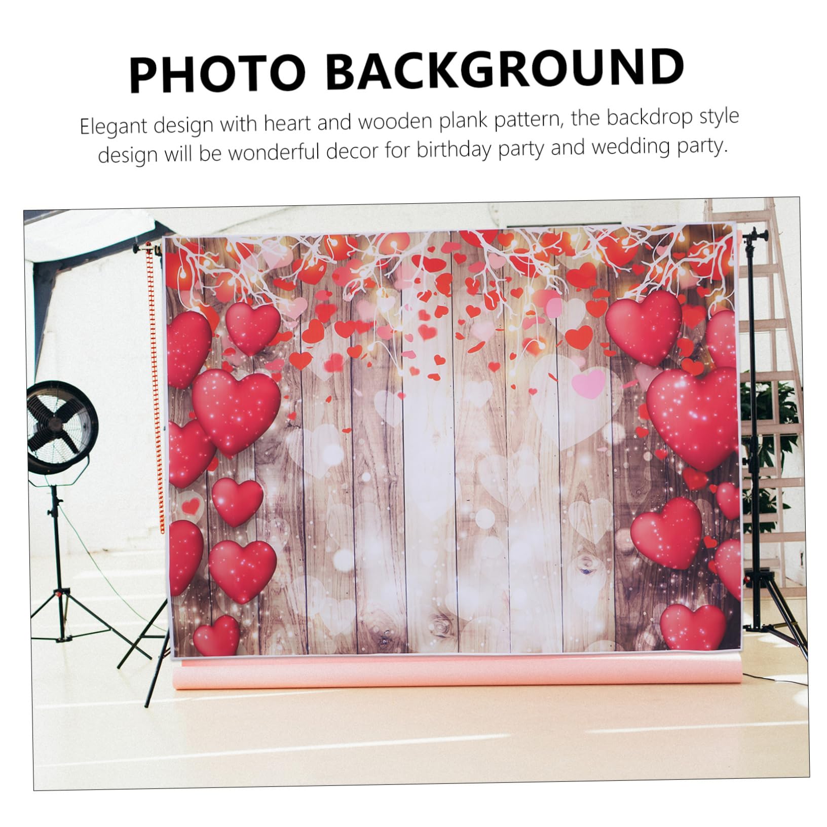 POPETPOP Sfondo Fotografico Per Legno Con Cuore Decorazione Versatile Per Eventi Casa e Foto Studio Materiale Durevole e Creativo Per Ogni Occasione
