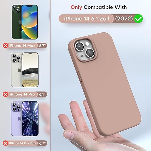 Vista 54 de TOCOL Funda delgada de silicona para iPhone 14, 6.1 pulgadas, ajuste preciso, antideslizante, protección contra caídas, azul medianoche