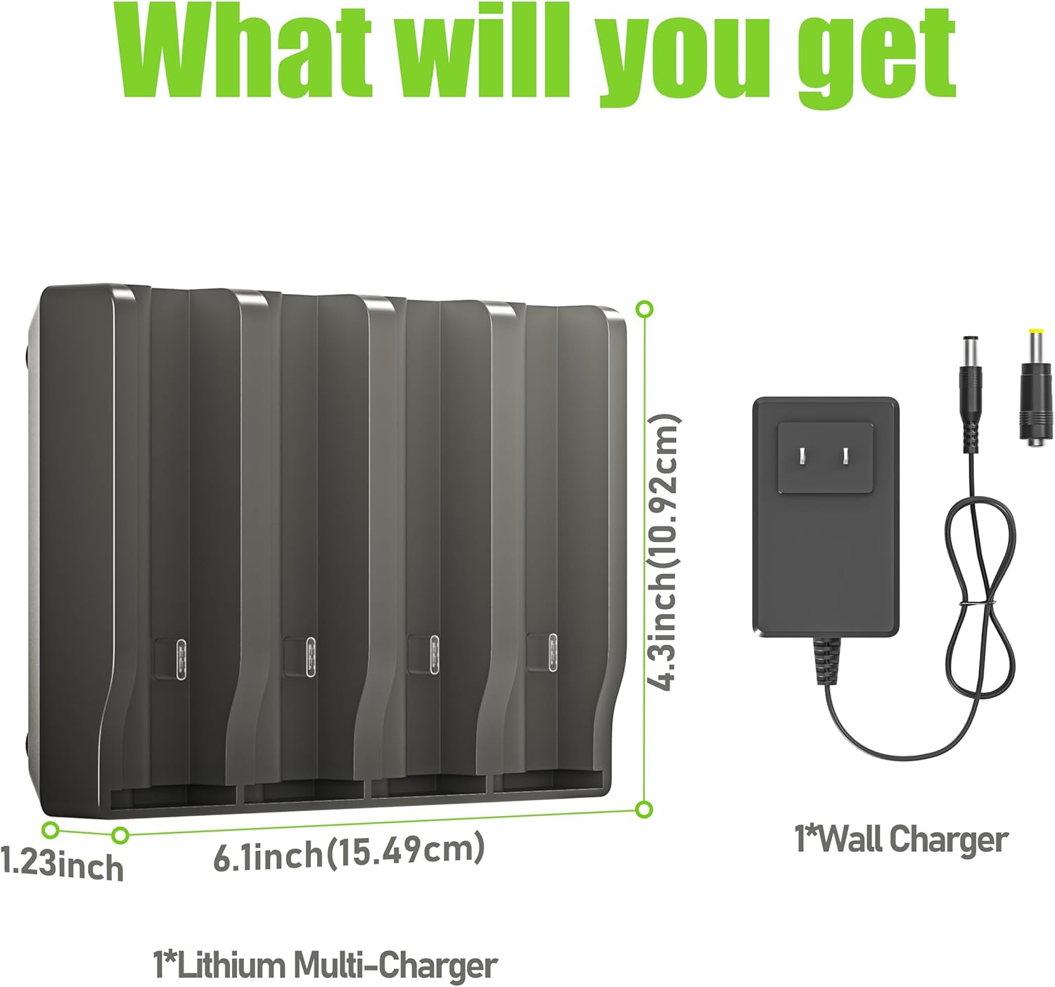 4-Port Rapid Charging Station Replacement for TACTACAM Lithium Cartridge Charger,Compatible with Tactacam Reveal Lithium Cartridge Battery Pack V1 and V2