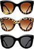 Frienda 3 Pieces Butterfly Sunglasses Oversized Cat Eye Sunglasses Vintage Retro Eyewear for Women