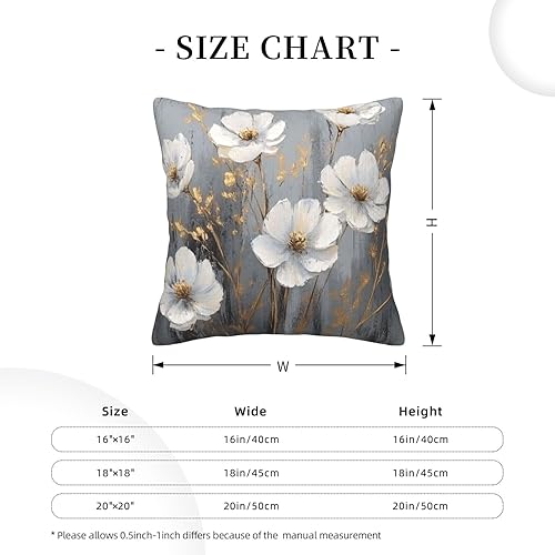 Miniatura 3 de Fundas de almohada de pana, fundas de almohada cuadradas y suaves de pintura al óleo con flores vintage para sofá, sala de estar, 18 x 18 pulgadas