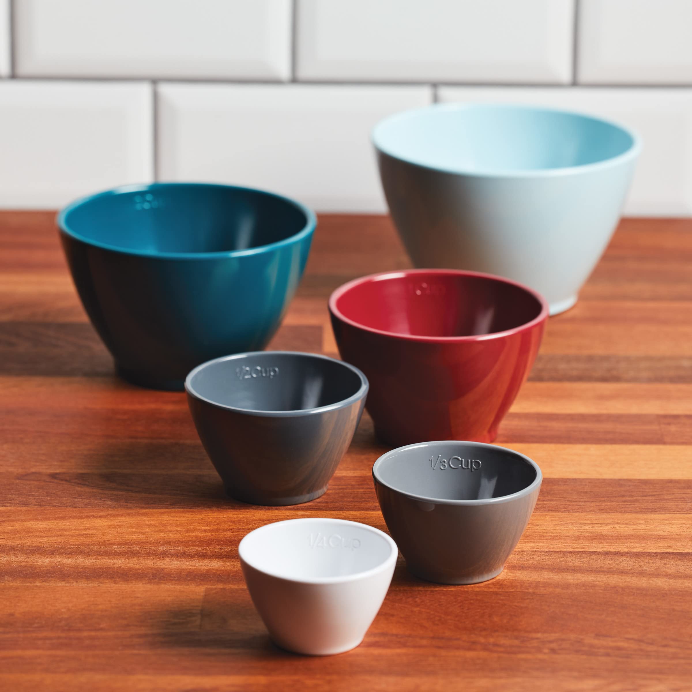 Rachael Ray Tools and Gadgets Messbecher-Set, stapelbar, verschiedene Farben, 6-teilig
