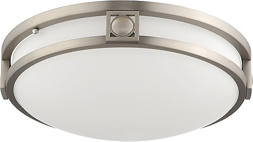 Miniatura 5 de Livex Lighting 4488-91 Matrix 3 Light Brushed Nickel Flush Mount Satin White Glass