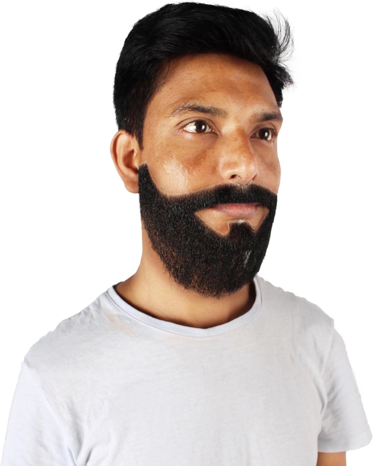 HPO Men's Synthetic Hair Black Beard Cosplay Facial Hair (Black)