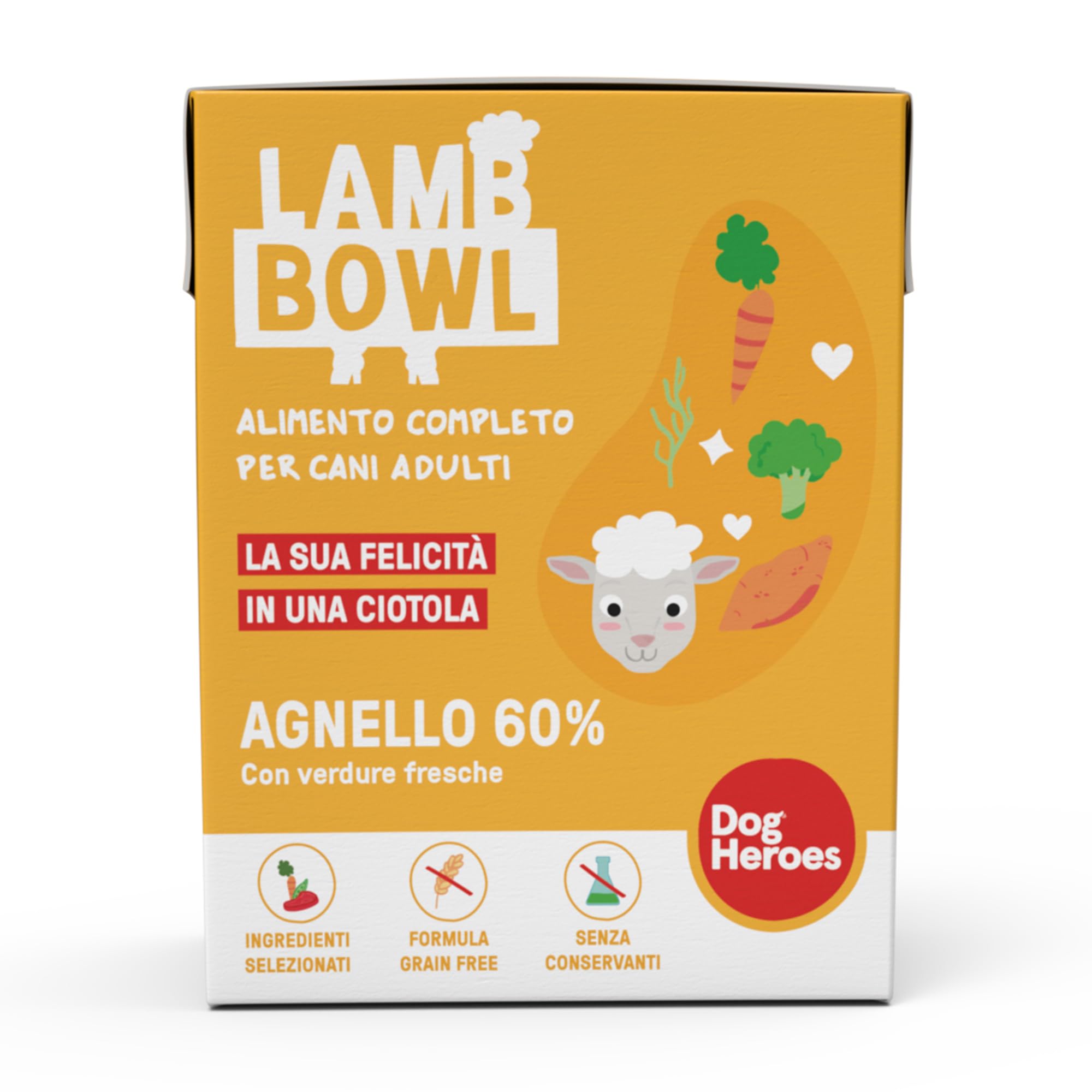 Dog Heroes Cibo Umido per Cani Maiale Agnello Pollo Tacchino 60% Multipack 12x390g