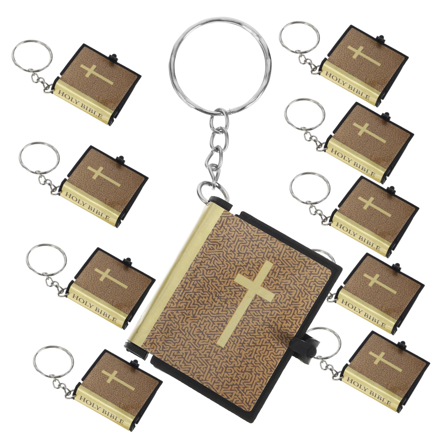 50piezas Llaveros Religiosos Colgante De Biblia Adornos Para Bautizo Decorativos Para Claves y Bolsos Diseño Atractivo y Cómodo Para Hombres y Mujeres