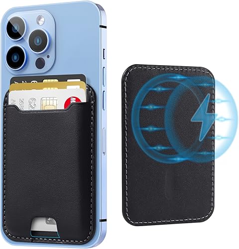 TopMade Cartera Magsafe, cartera magnética para iPhone 16, iPhone 15141312, cartera magnética de cuero para teléfono con potente imán, bloqueo RFID,