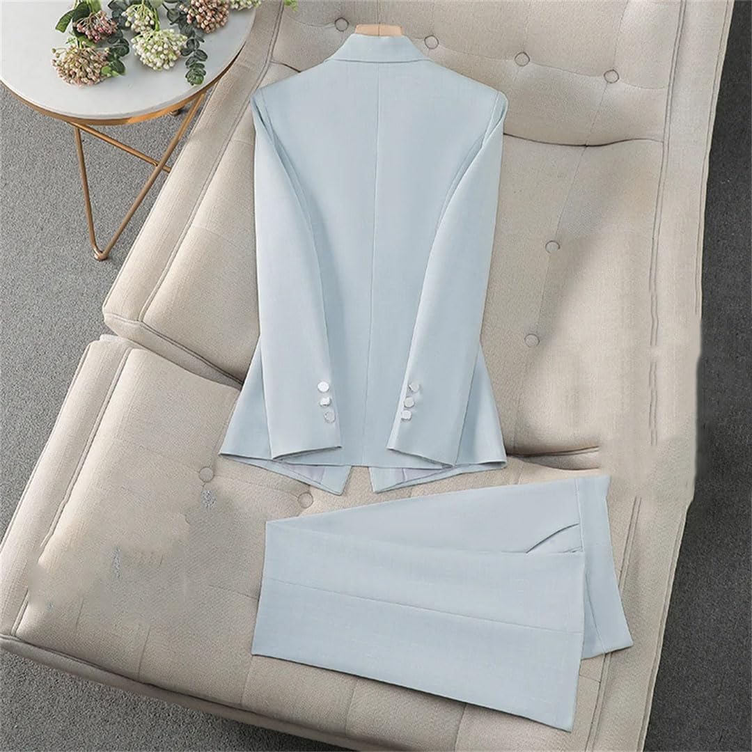 Elegante traje de pantalón para mujer, ropa de trabajo, oficina, negocios, conjunto de 2 piezas, chaqueta formal y pantalón