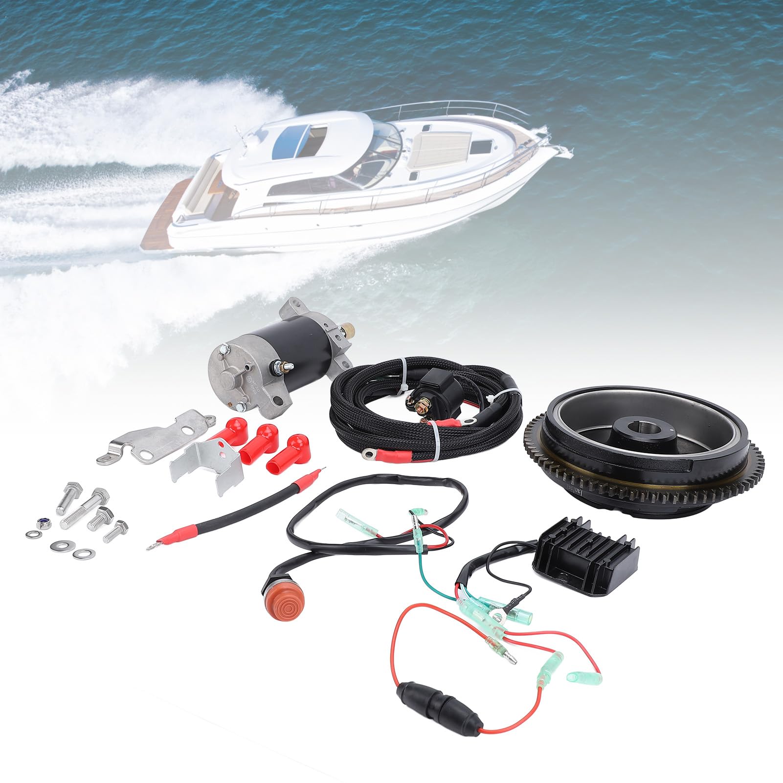 Kit di Avviamento Motore Fuoribordo Sostituzione Durevole Dell'avviamento Motore in Alluminio per Fuoribordo a 4 Tempi 20