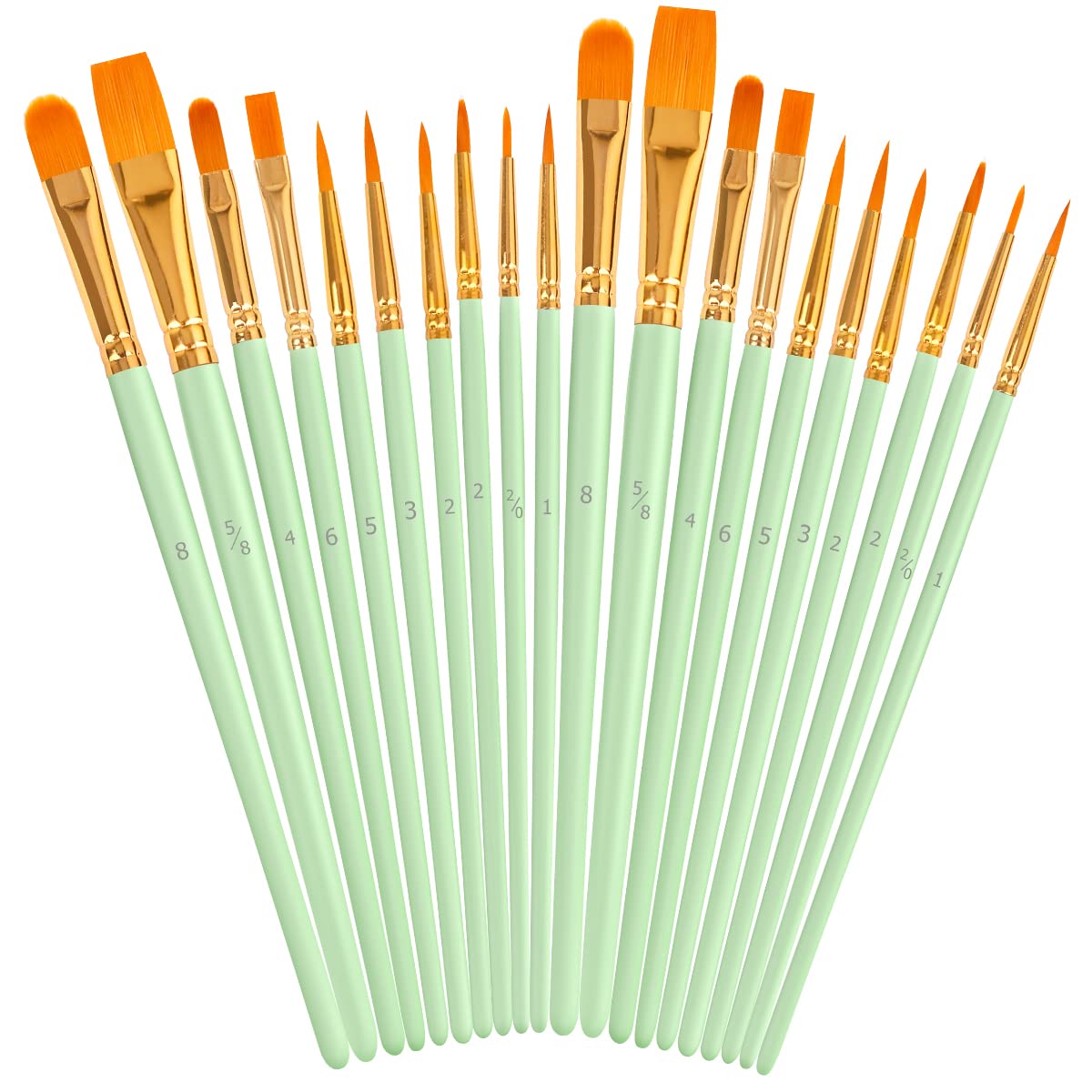 Soucolor Acrylic Paint Brushes Set,20 Pcs Pointed Tip Artist Paintbrushes