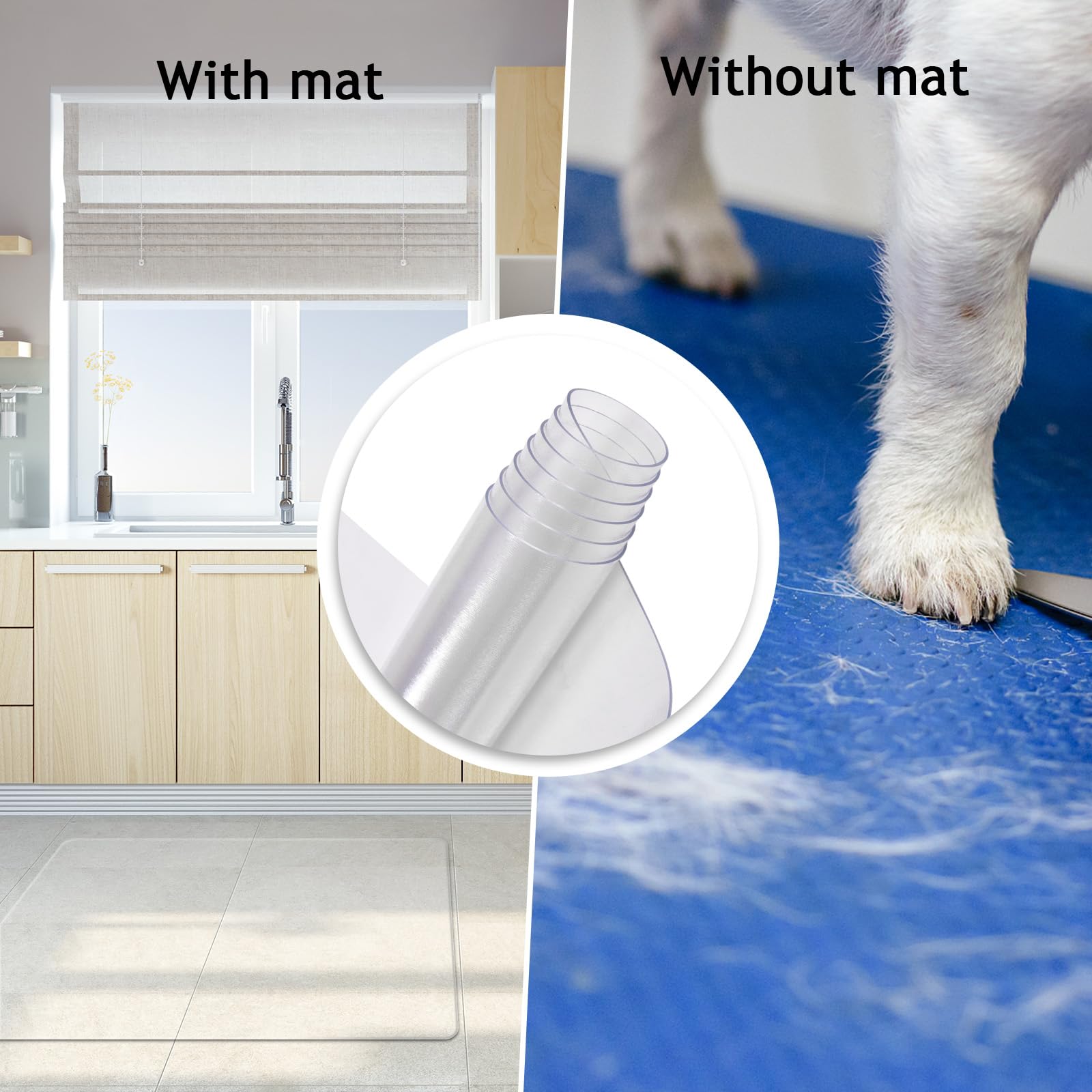 LIFEZEAL 120x150cm Tappeto Protettivo per Sedia con Ruote, Tappetino, Antiscivolo, Antigraffio, Pulizia Facile, Salva, Protegge Parquet, Protezione di Piastrelle, Pavimenti Duri, PVC, Trasparante
