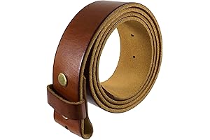Genuine Full Grain Leather Belt Strap without Belt Buckle